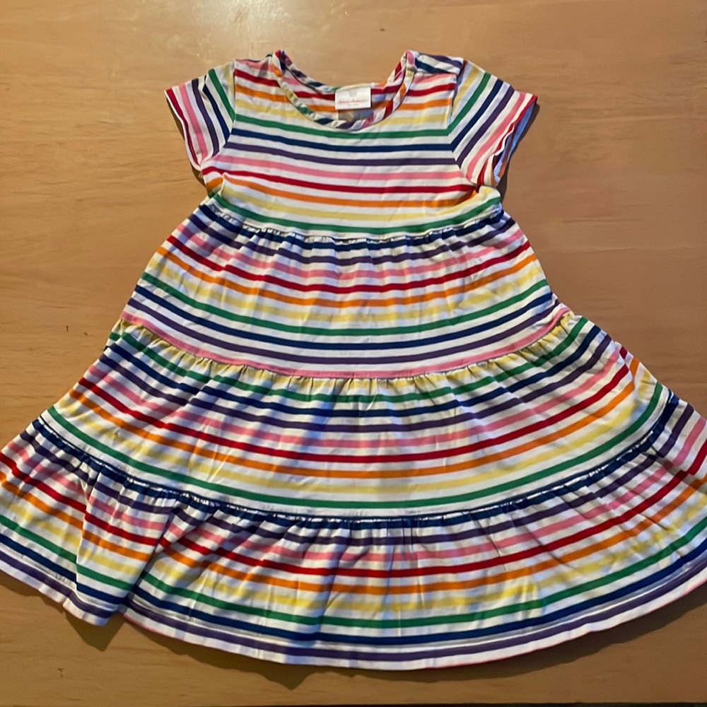 Hannah Andersson size 120 (6-7)rainbow striped swing dress